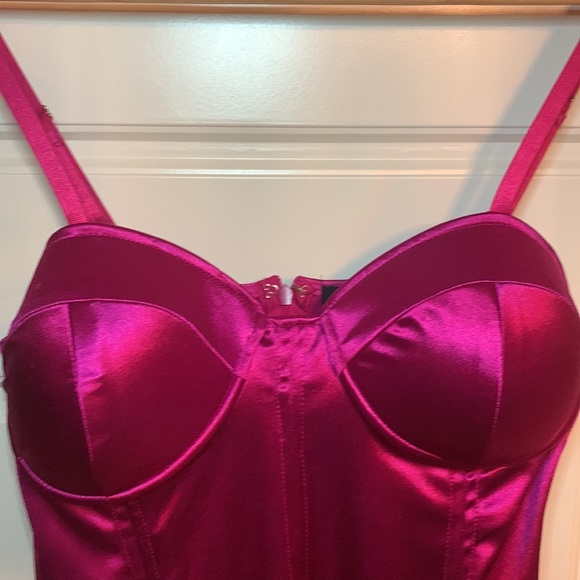 Brand new satin hot pink fuchsia dress, with tags. - Picture 2 of 4
